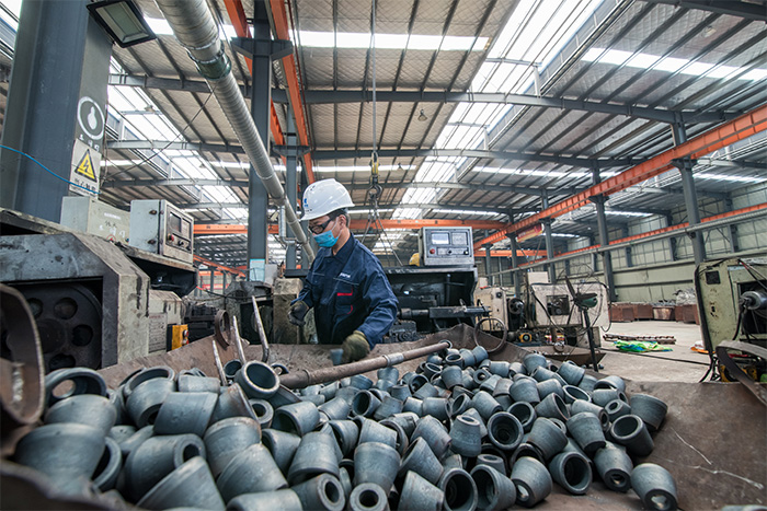 姜堰网架配件-锥头加工车间